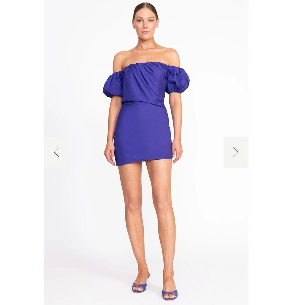 New STAUD NWOT Purple Violet Giulia Mini Dress Size Small